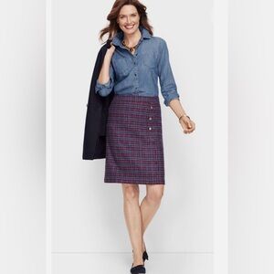 Talbots Faux Wraparound Wool Blend Skirt, Size
